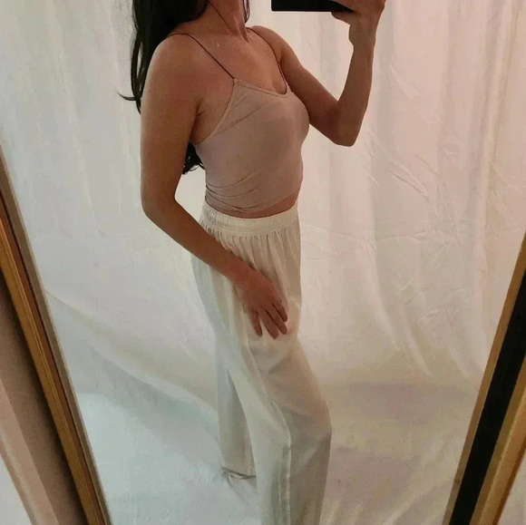 Free people intimately nude strap crop top scoop neck layer basics yoga lounge - Picture 3 of 8